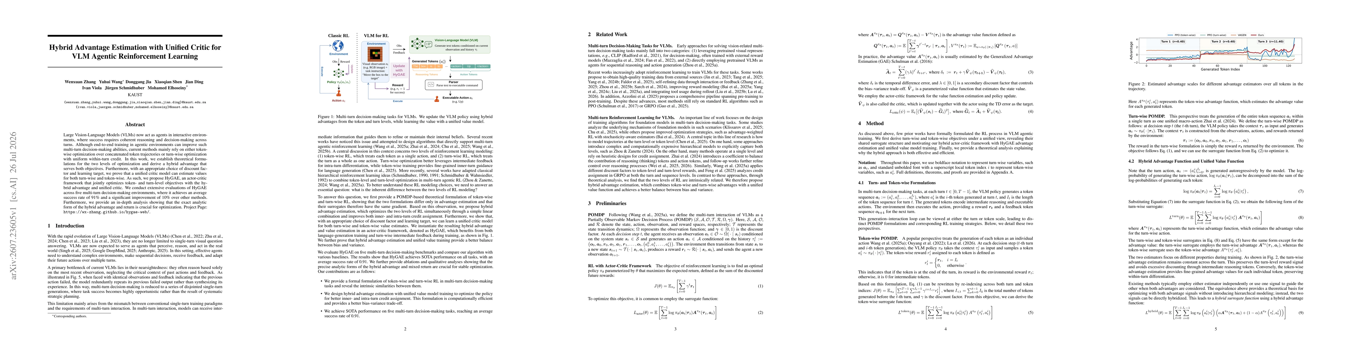 Thumbnail for Hybrid Advantage Estimation with Unified Critic for VLM Agentic Reinforcement Learning