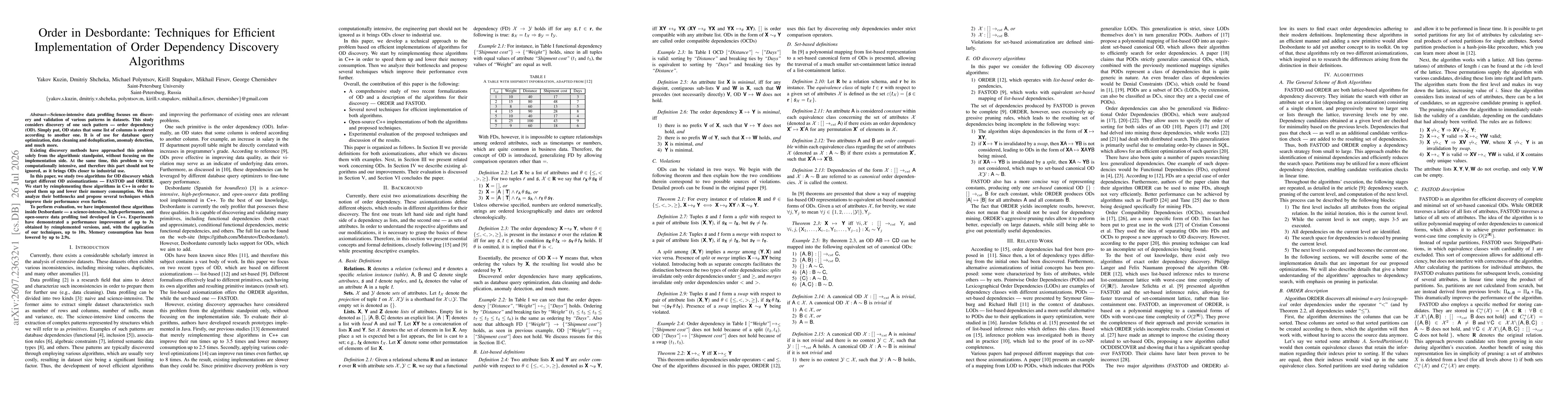 Thumbnail for Order in Desbordante: Techniques for Efficient Implementation of Order Dependency Discovery Algorithms