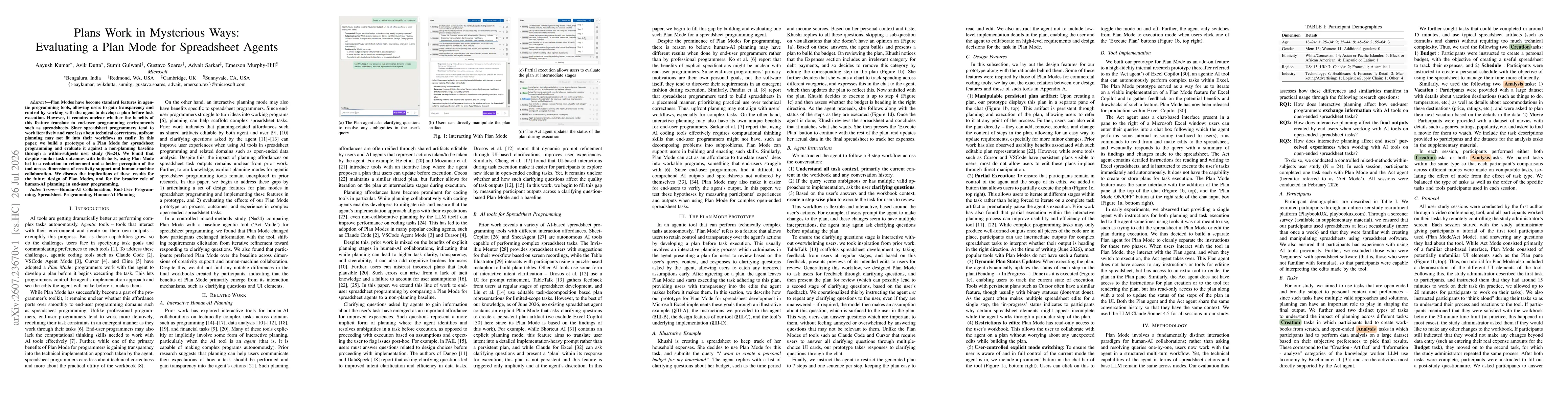 Thumbnail for Plans Work in Mysterious Ways: Evaluating a Plan Mode for Spreadsheet Agents