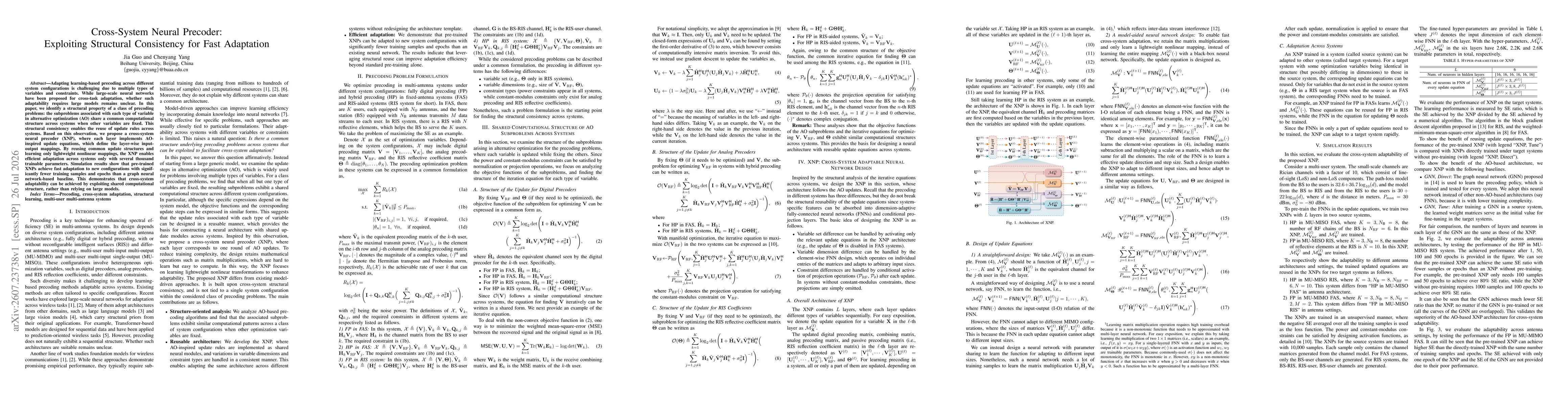 Thumbnail for Cross-System Neural Precoder: Exploiting Structural Consistency for Fast Adaptation