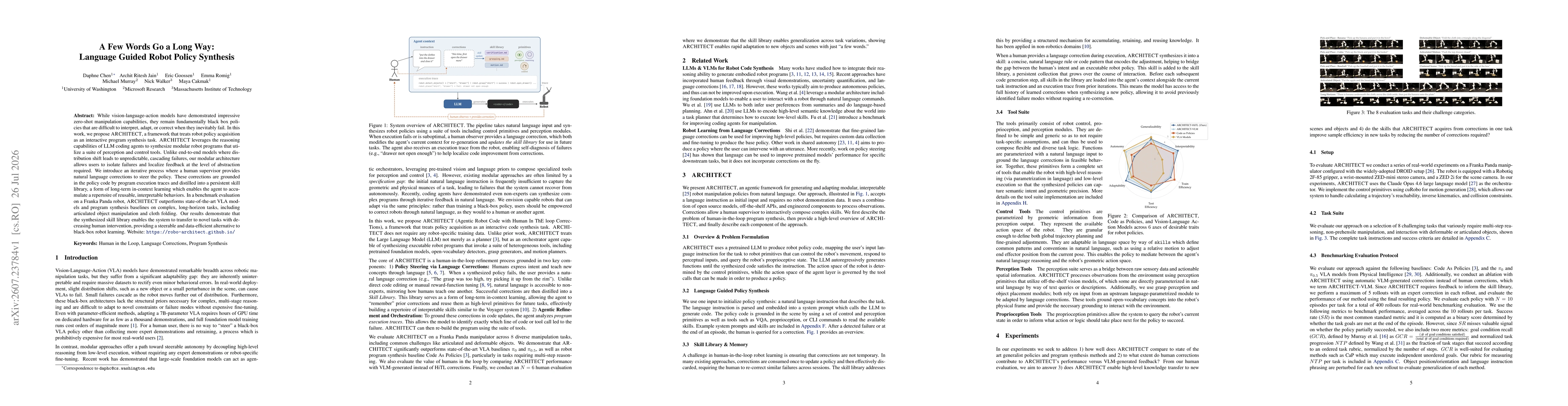 Thumbnail for A Few Words Go a Long Way: Language Guided Robot Policy Synthesis