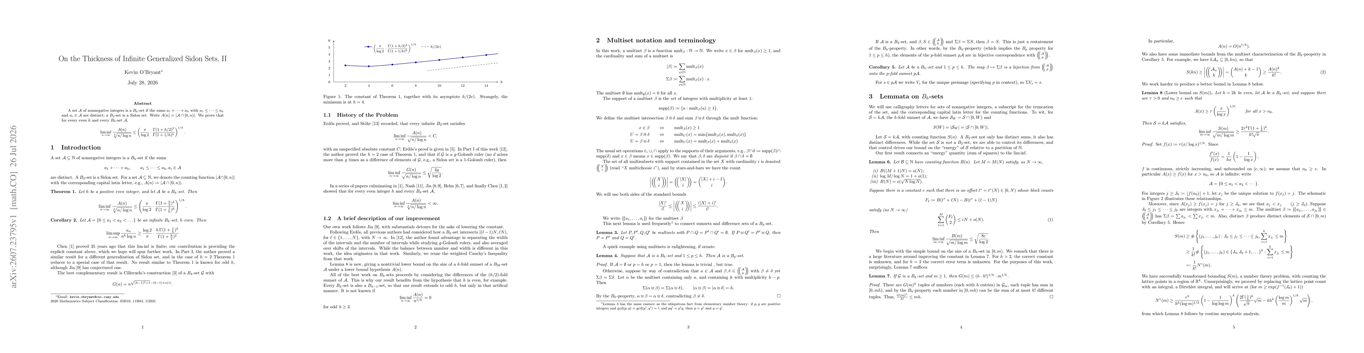Thumbnail for On the Thickness of Infinite Generalized Sidon Sets, II