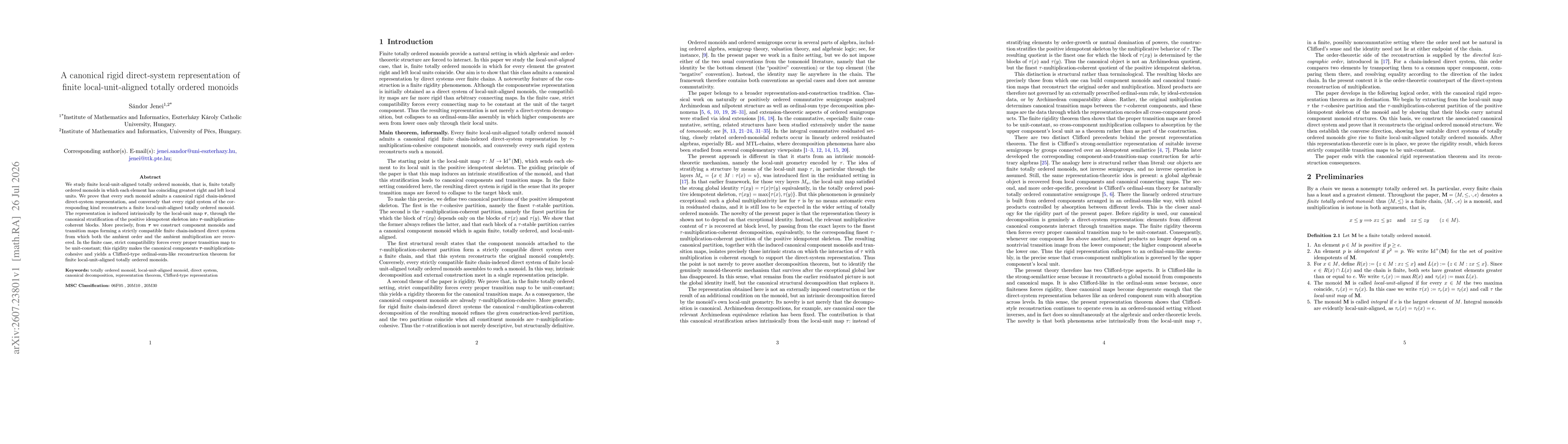 Thumbnail for A canonical rigid direct-system representation of finite local-unit-aligned totally ordered monoids