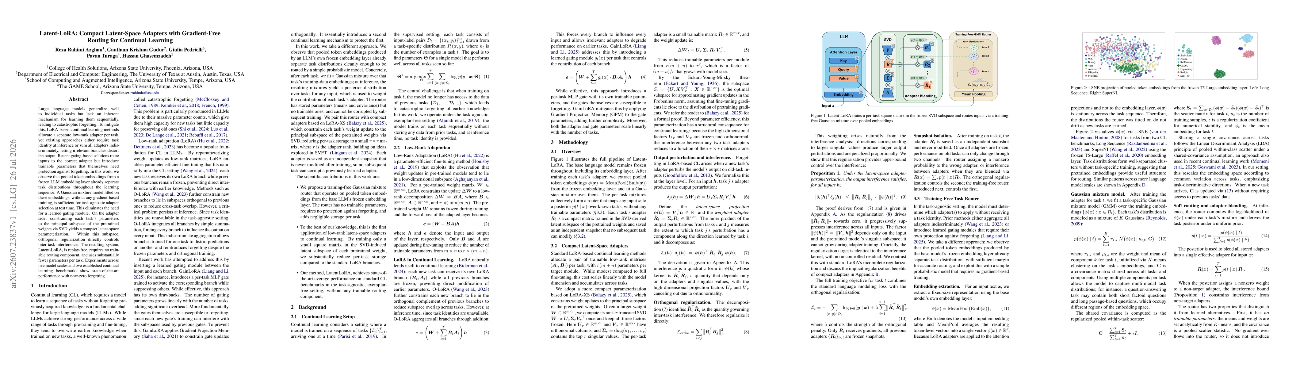 Thumbnail for Latent-LoRA: Compact Latent-Space Adapters with Gradient-Free Routing for Continual Learning