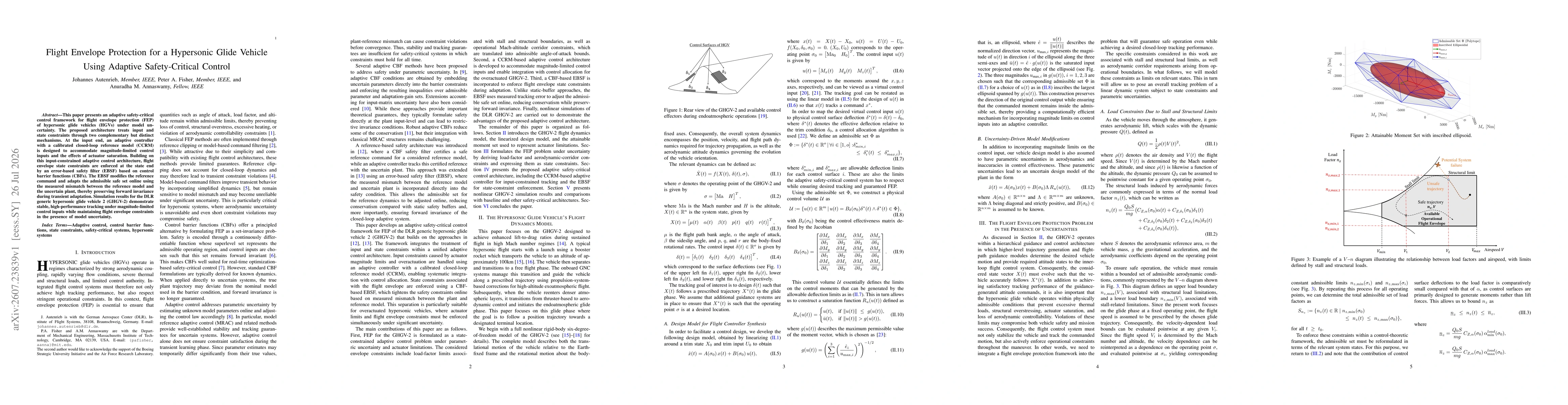 Thumbnail for Flight Envelope Protection for a Hypersonic Glide Vehicle Using Adaptive Safety-Critical Control