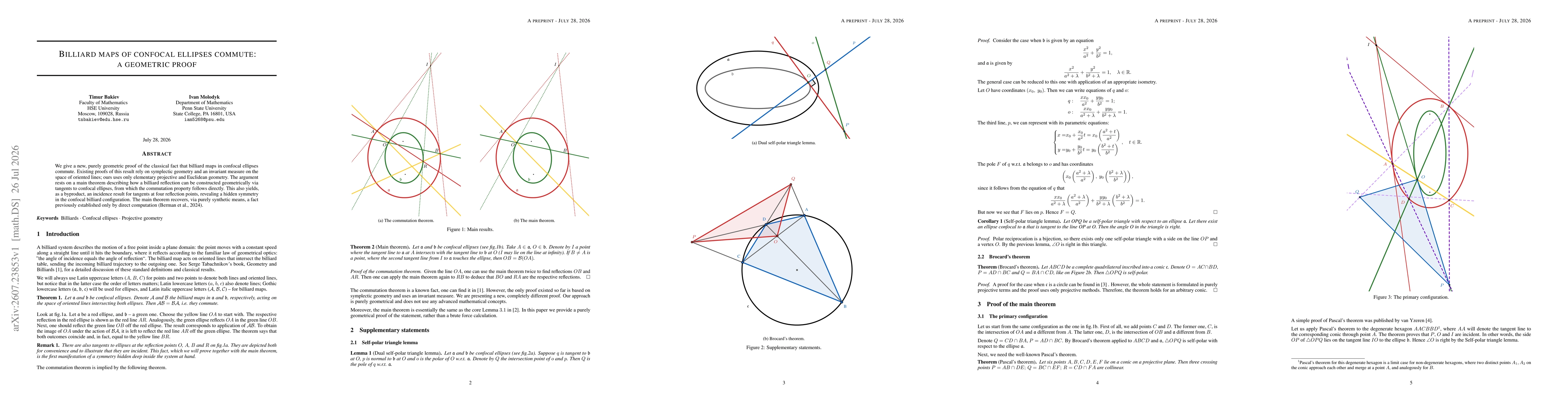 Thumbnail for Billiard maps of confocal ellipses commute: a geometric proof