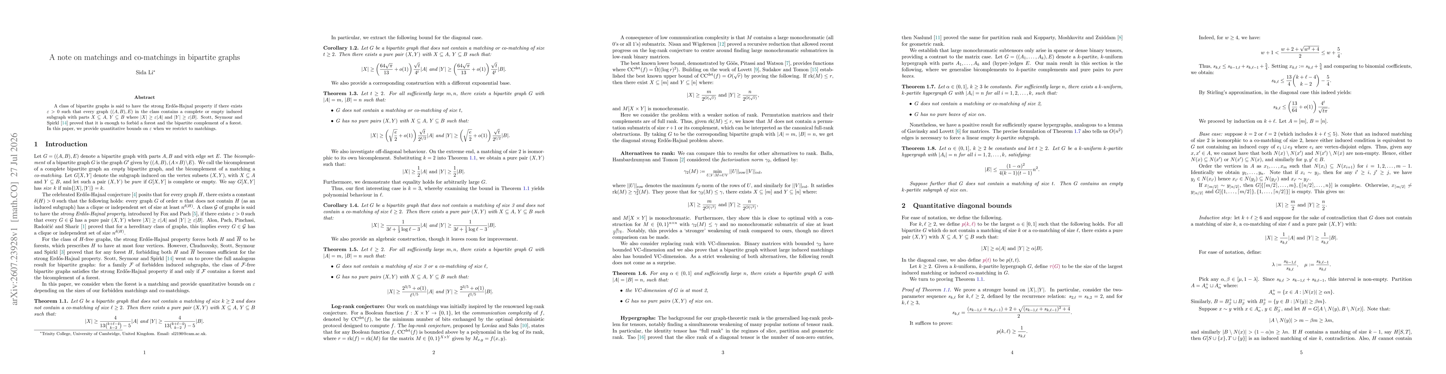 Thumbnail for A note on matchings and co-matchings in bipartite graphs
