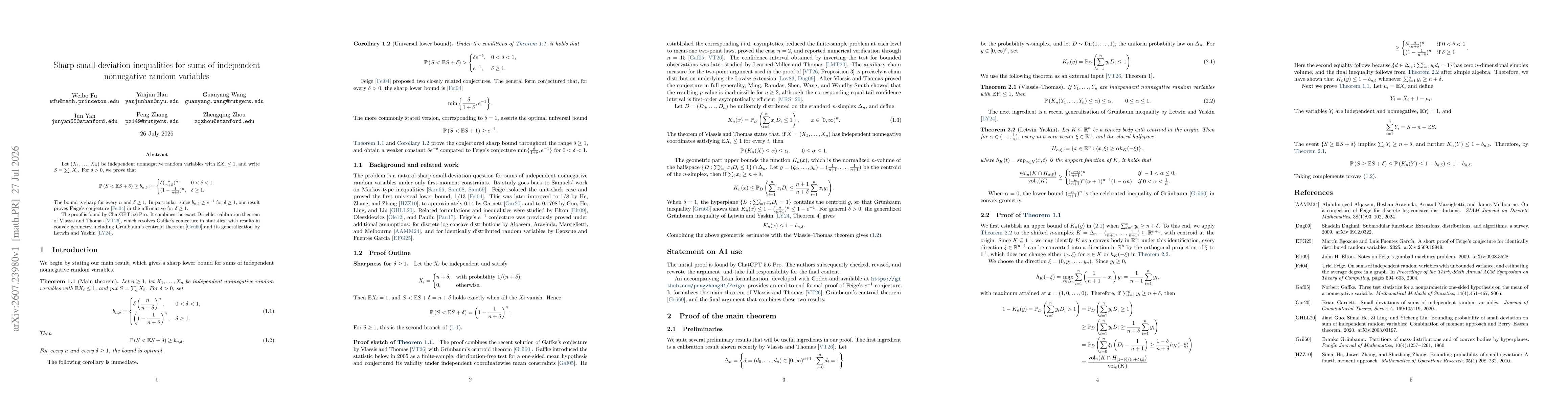 Thumbnail for Sharp small-deviation inequalities for sums of independent nonnegative random variables