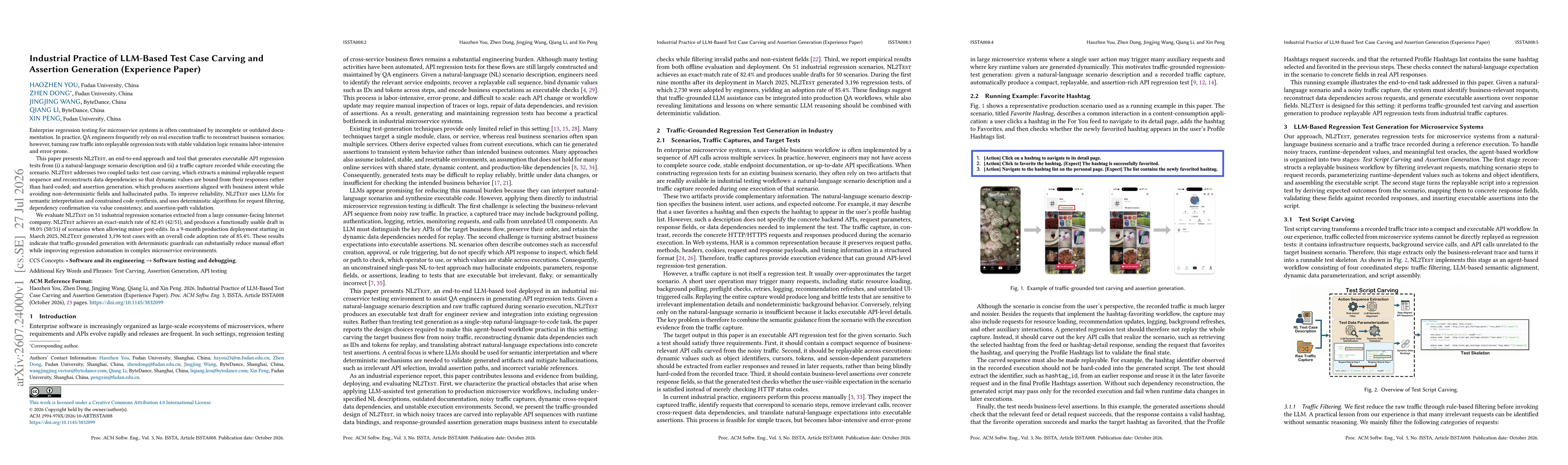 Thumbnail for Industrial Practice of LLM-Based Test Case Carving and Assertion Generation (Experience Paper)
