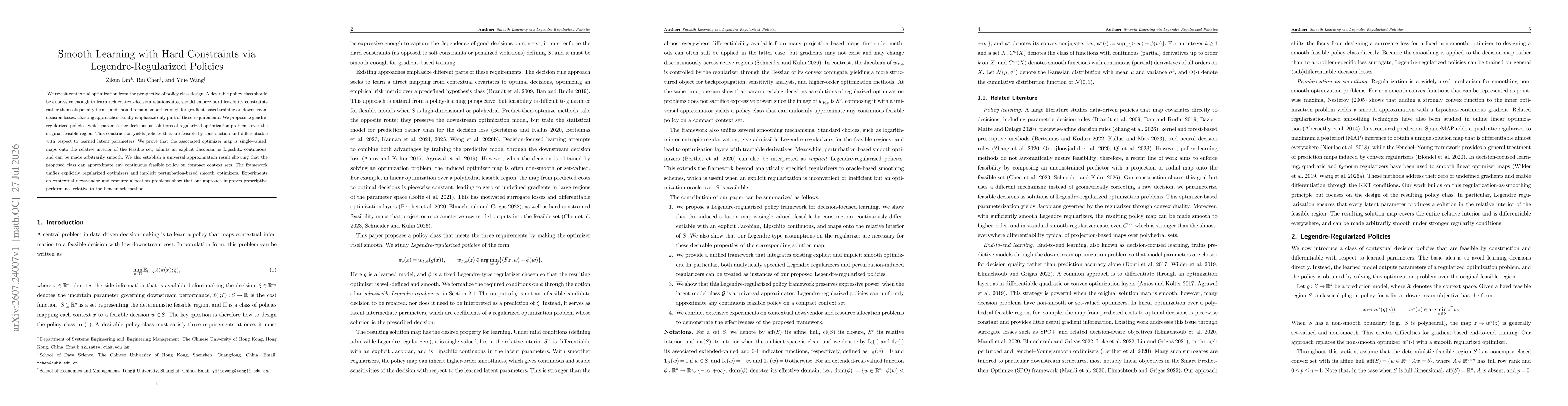 Thumbnail for Smooth Learning with Hard Constraints via Legendre-Regularized Policies