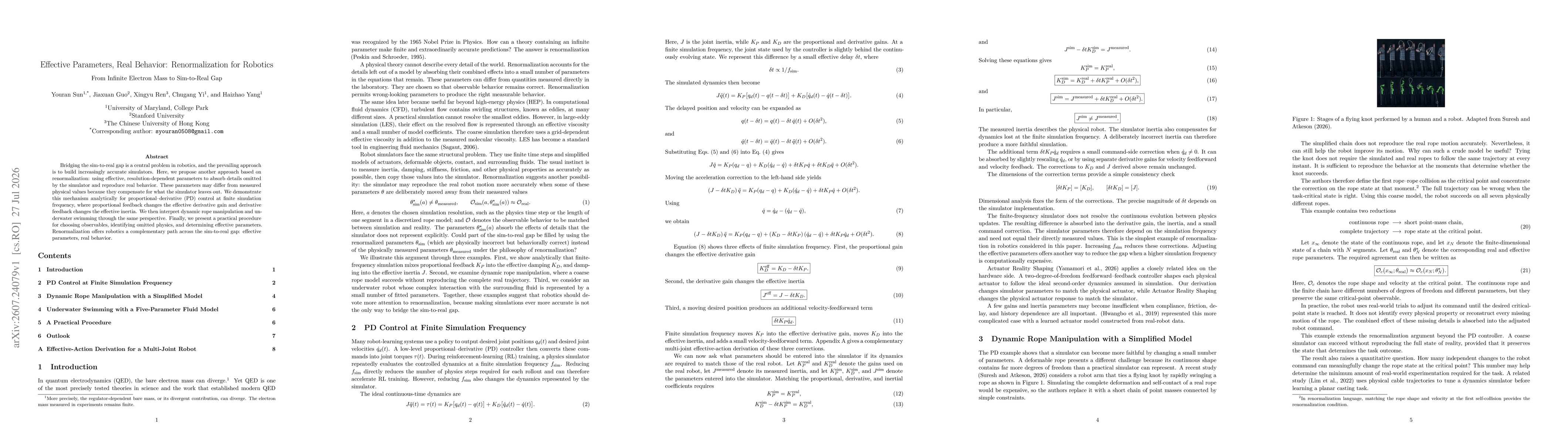 Thumbnail for Effective Parameters, Real Behavior: Renormalization for Robotics -- From Infinite Electron Mass to Sim-to-Real Gap