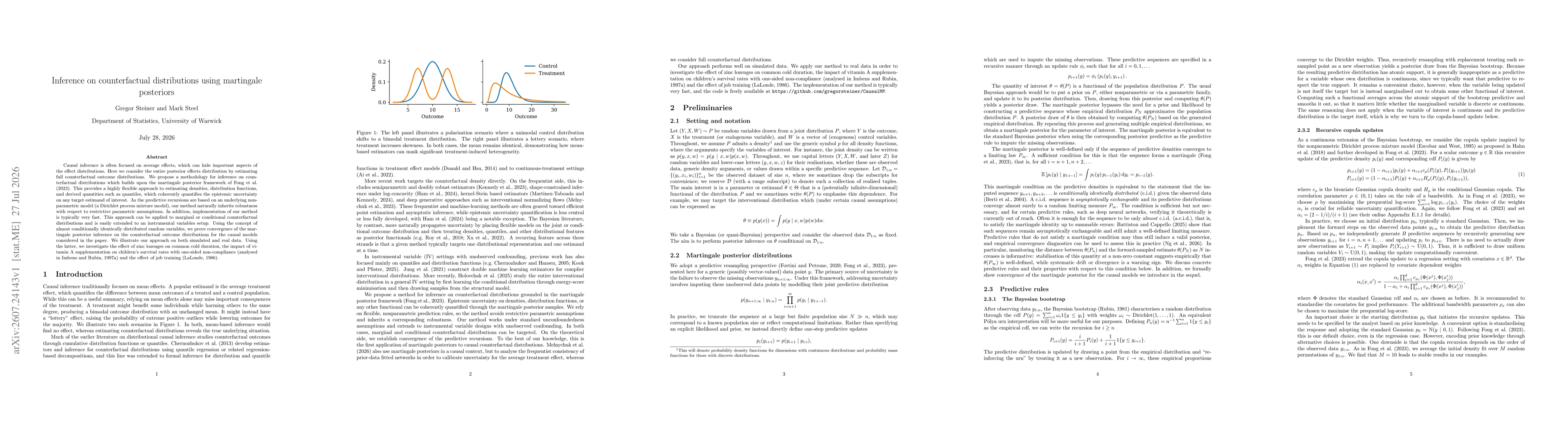 Thumbnail for Inference on counterfactual distributions using martingale posteriors