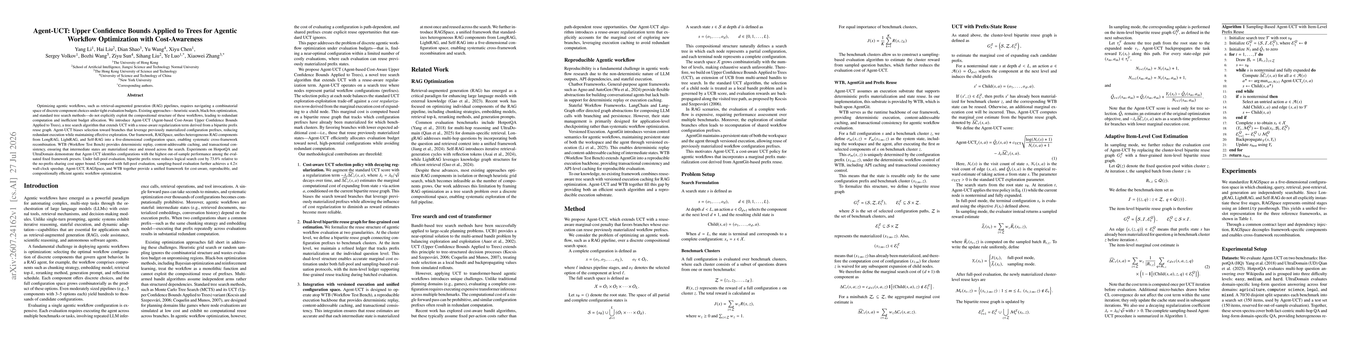 Thumbnail for Agent-UCT: Upper Confidence Bounds Applied to Trees for Agentic Workflow Optimization with Cost-Awareness