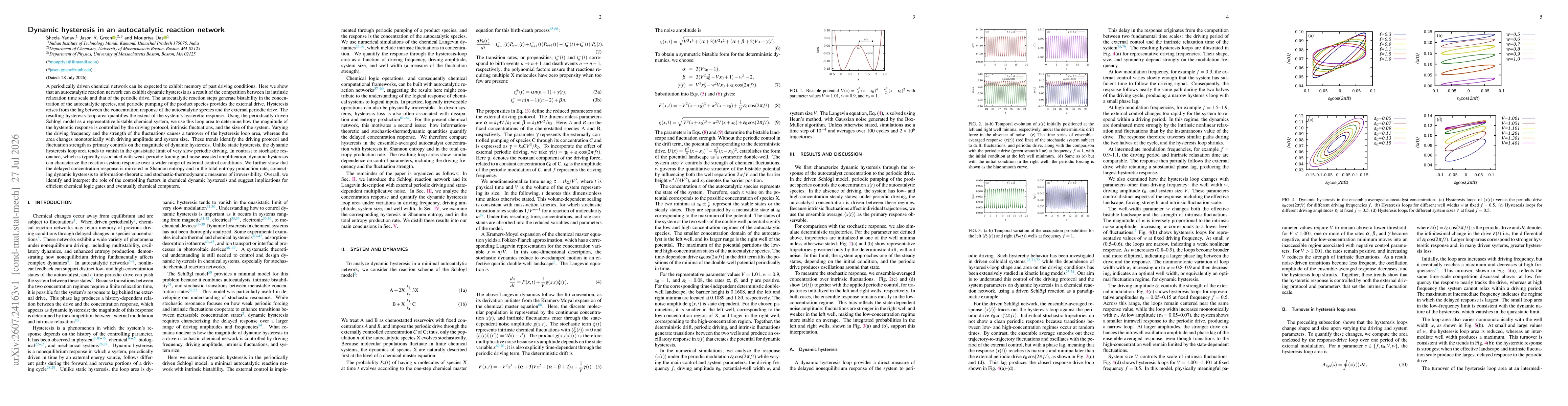 Thumbnail for Dynamic hysteresis in an autocatalytic reaction network