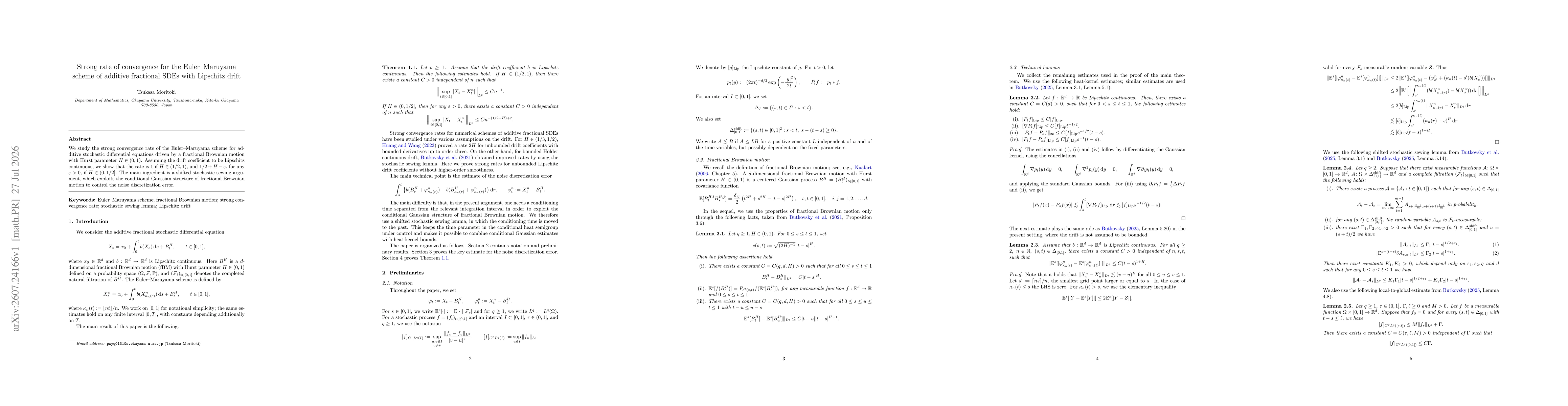 Thumbnail for Strong rate of convergence for the Euler-Maruyama scheme of additive fractional SDEs with Lipschitz drift