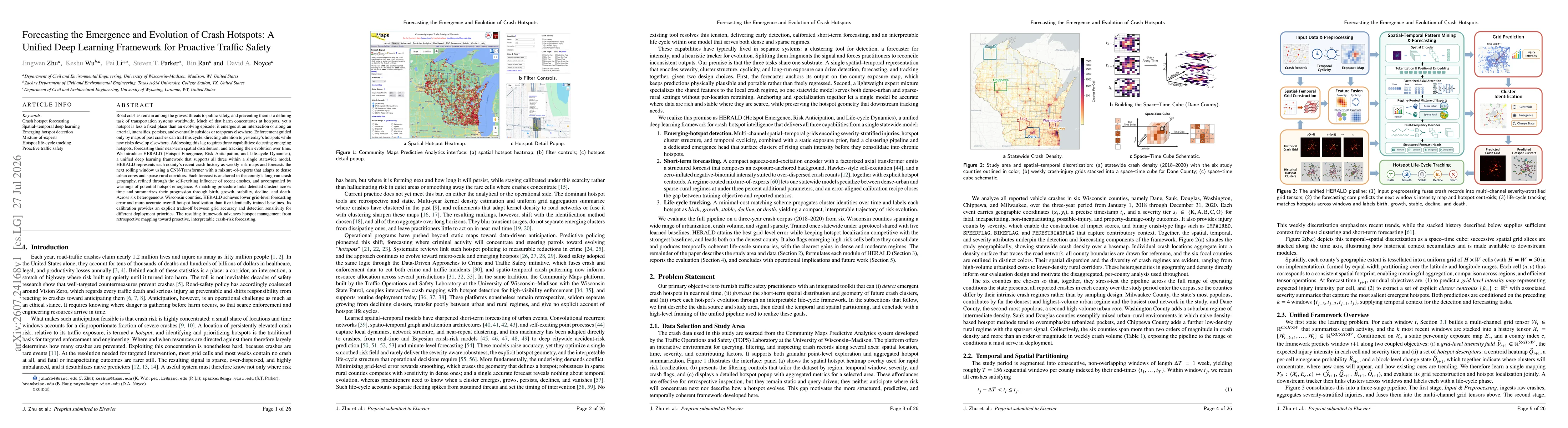 Thumbnail for Forecasting the Emergence and Evolution of Crash Hotspots: A Unified Deep Learning Framework for Proactive Traffic Safety