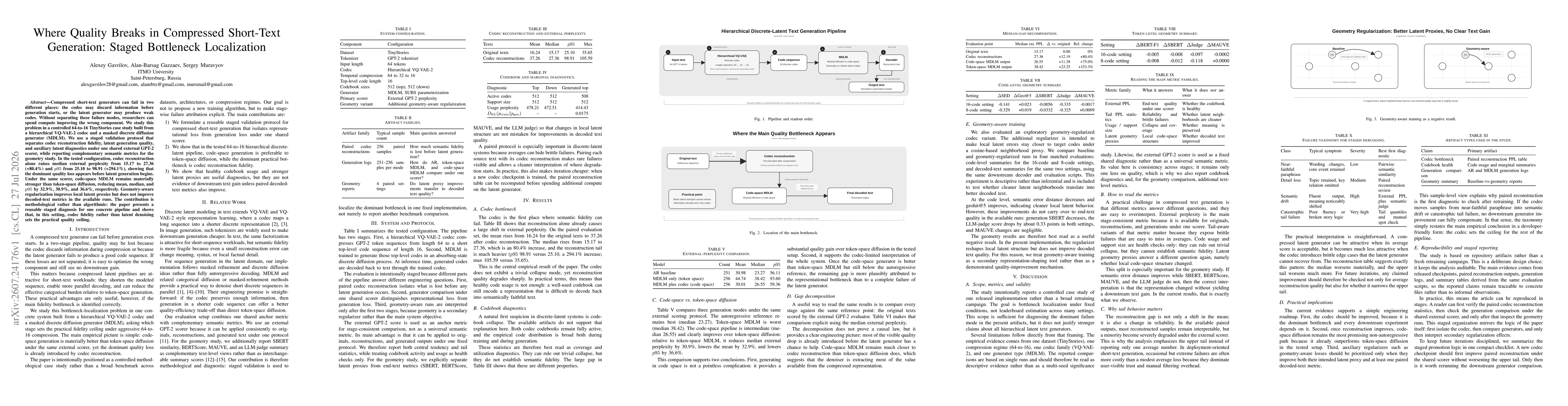 Thumbnail for Where Quality Breaks in Compressed Short-Text Generation: Staged Bottleneck Localization