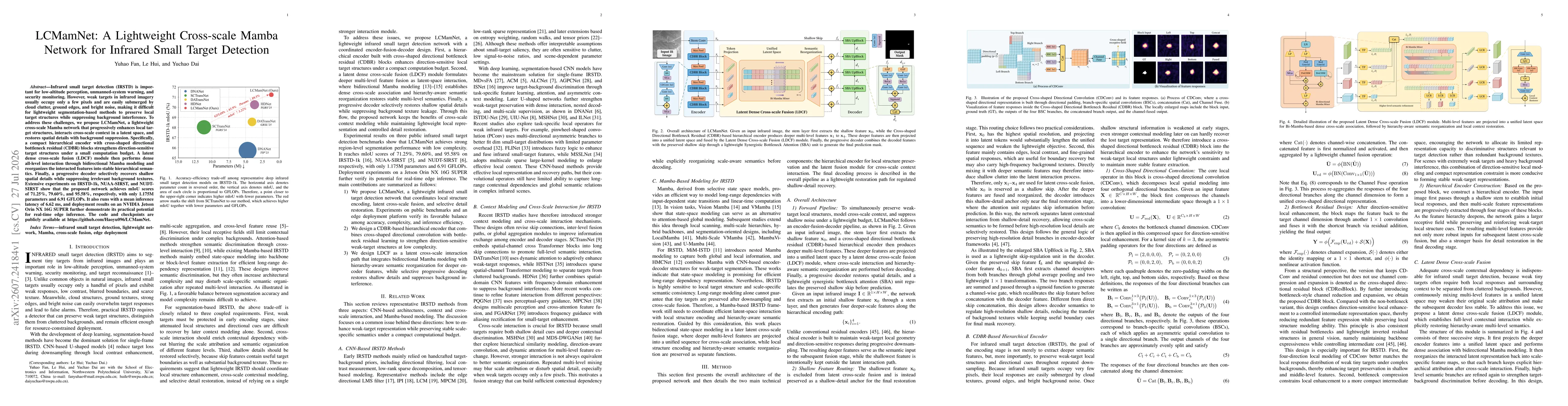 Thumbnail for LCMamNet: A Lightweight Cross-scale Mamba Network for Infrared Small Target Detection