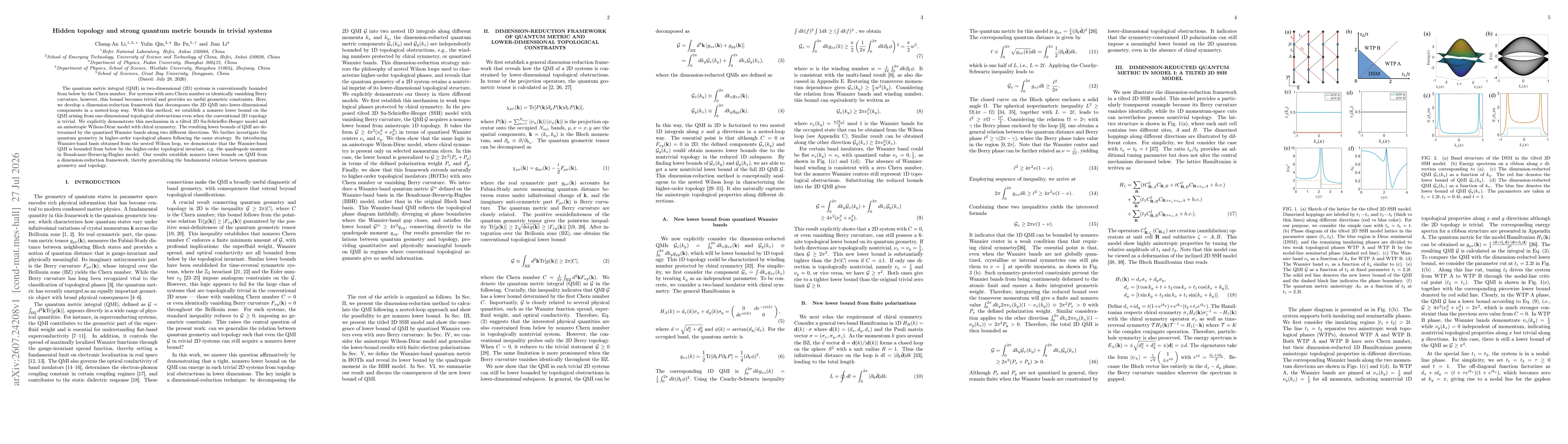 Thumbnail for Hidden topology and strong quantum metric bounds in trivial systems
