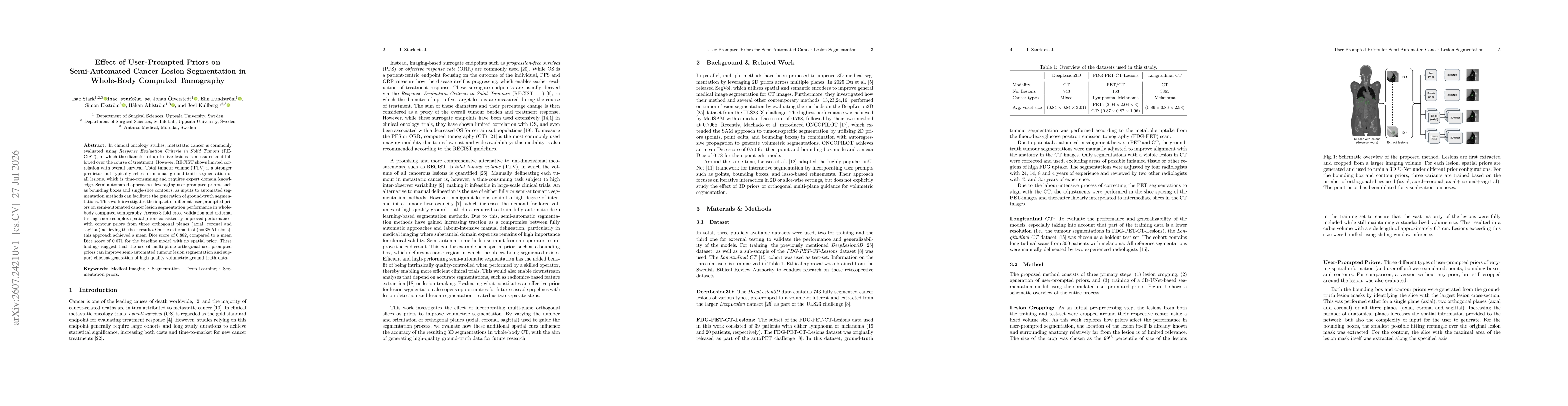Thumbnail for Effect of User-Prompted Priors on Semi-Automated Cancer Lesion Segmentation in Whole-Body Computed Tomography