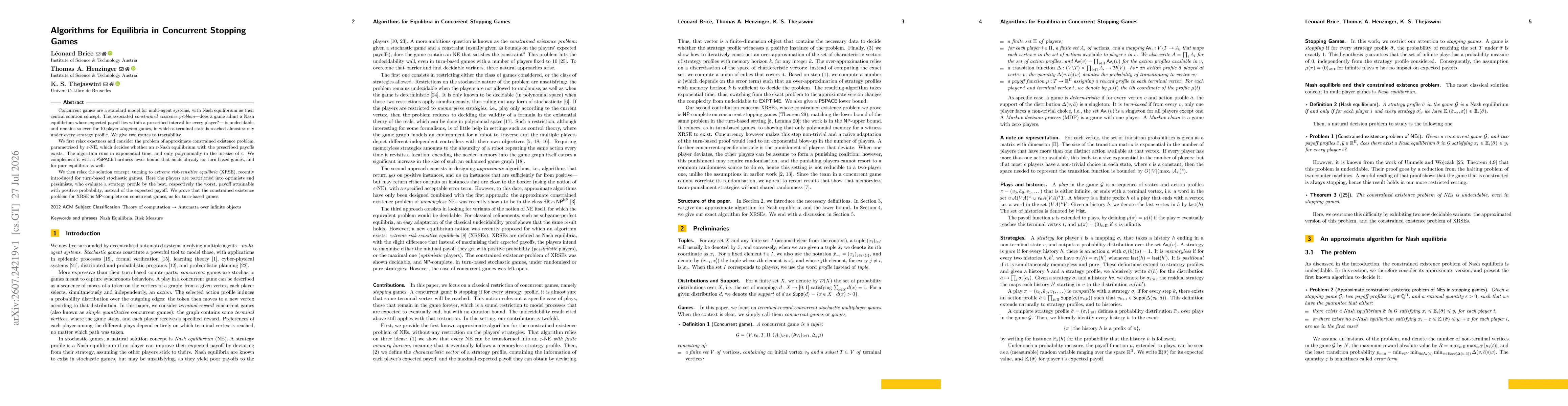 Thumbnail for Algorithms for Equilibria in Concurrent Stopping Games