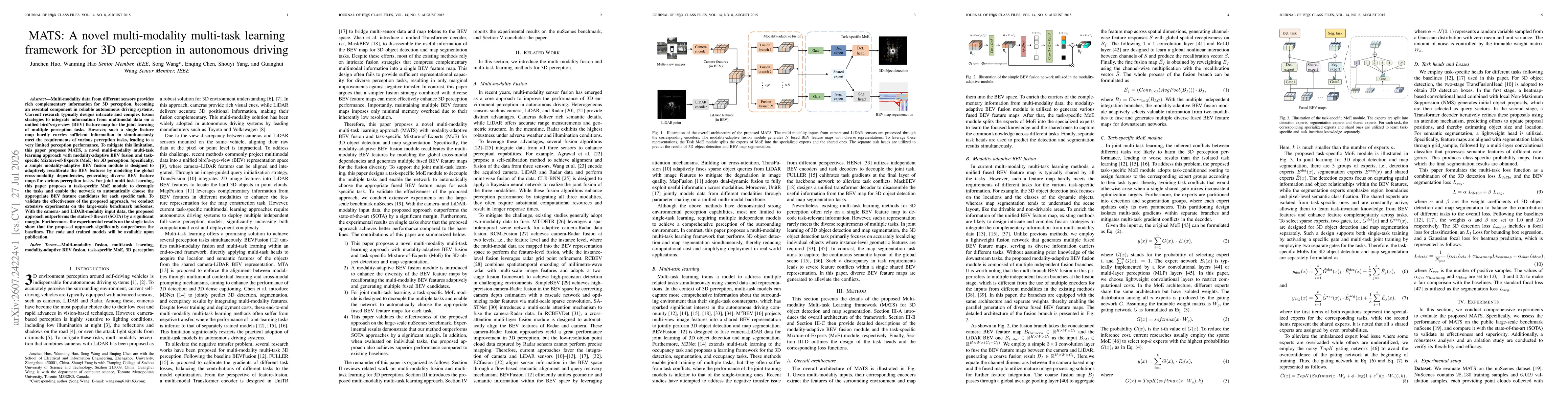 Thumbnail for MATS: A novel multi-modality multi-task learning framework for 3D perception in autonomous driving