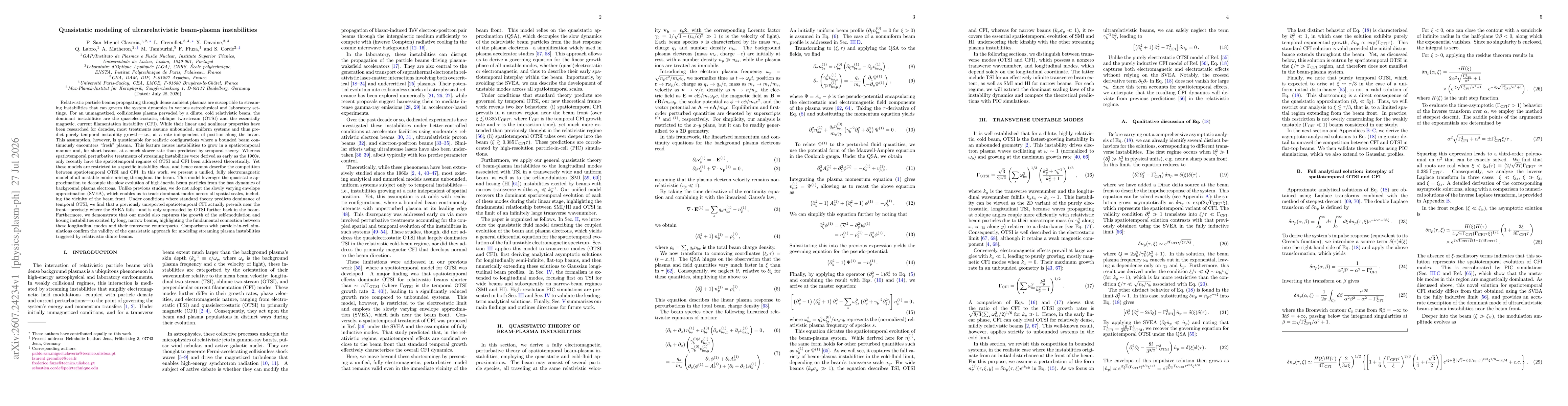 Thumbnail for Quasistatic modeling of ultrarelativistic beam-plasma instabilities