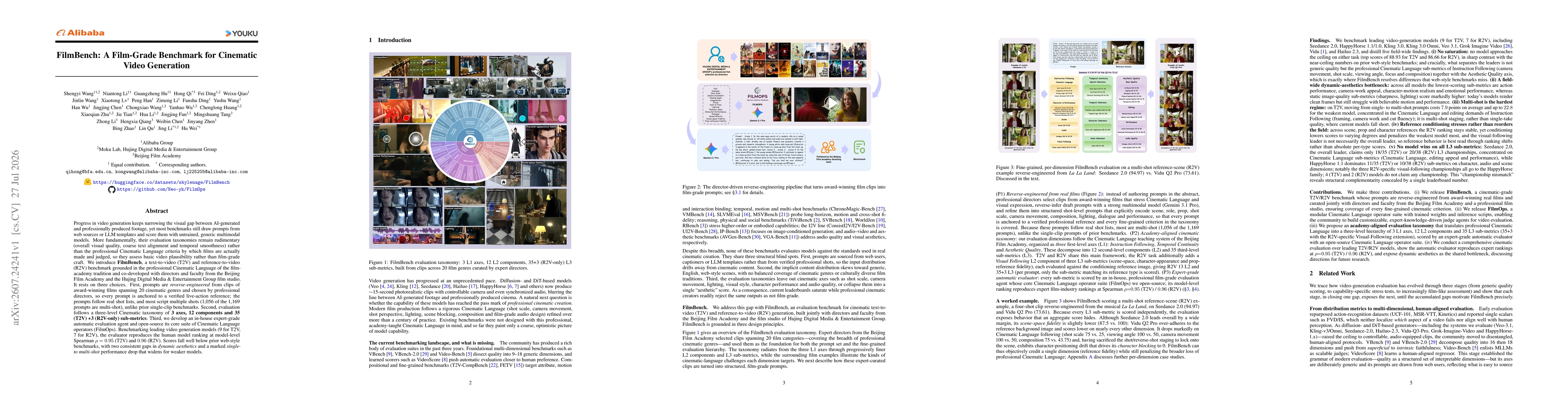 Thumbnail for FilmBench: A Film-Grade Benchmark for Cinematic Video Generation