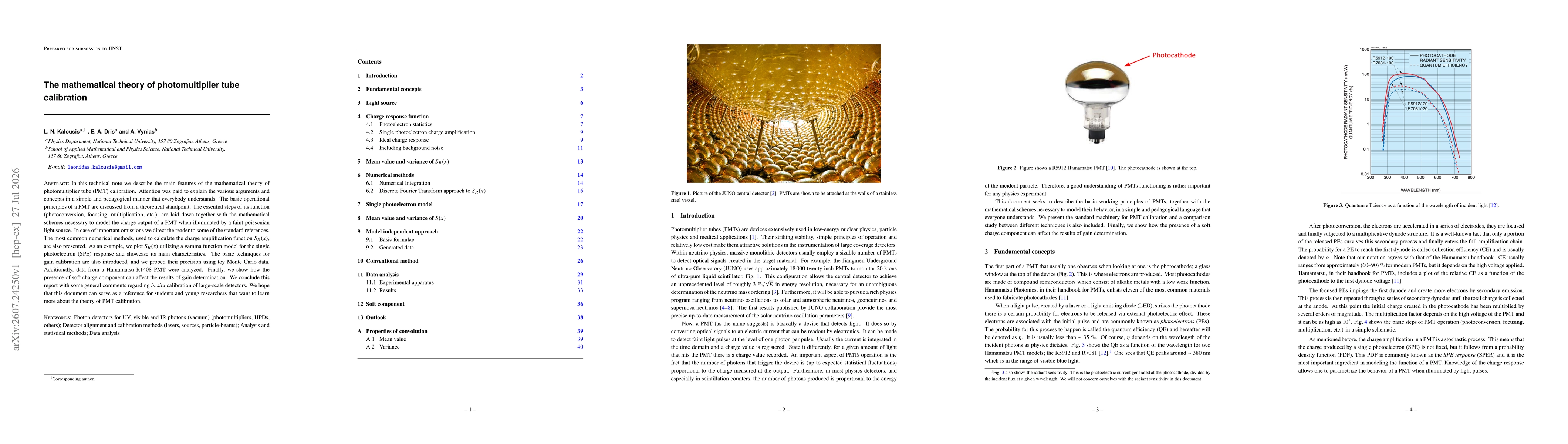 Thumbnail for The mathematical theory of photomultiplier tube calibration