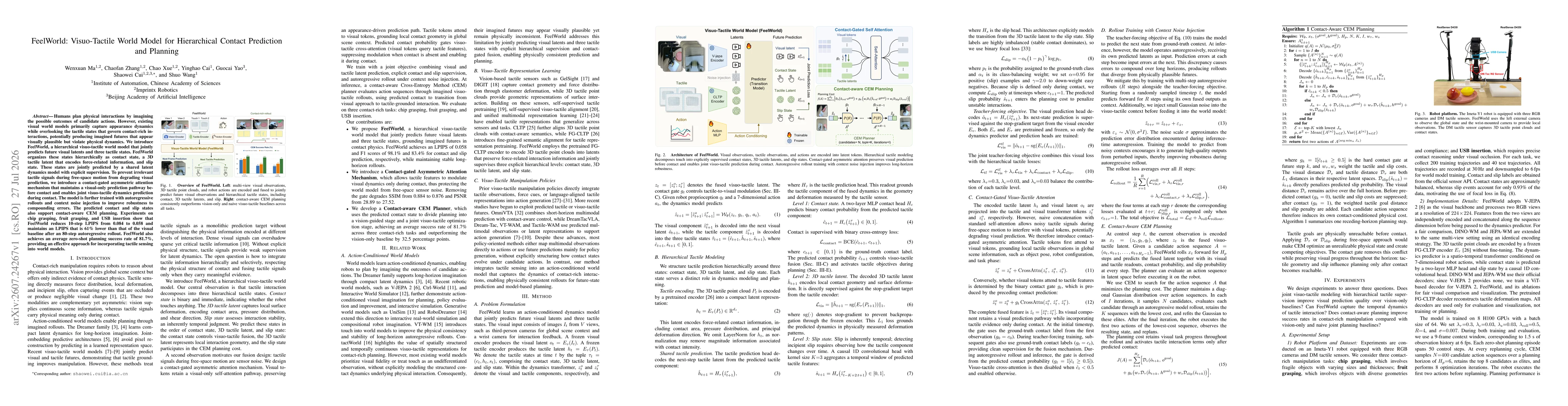 Thumbnail for FeelWorld: Visuo-Tactile World Model for Hierarchical Contact Prediction and Planning