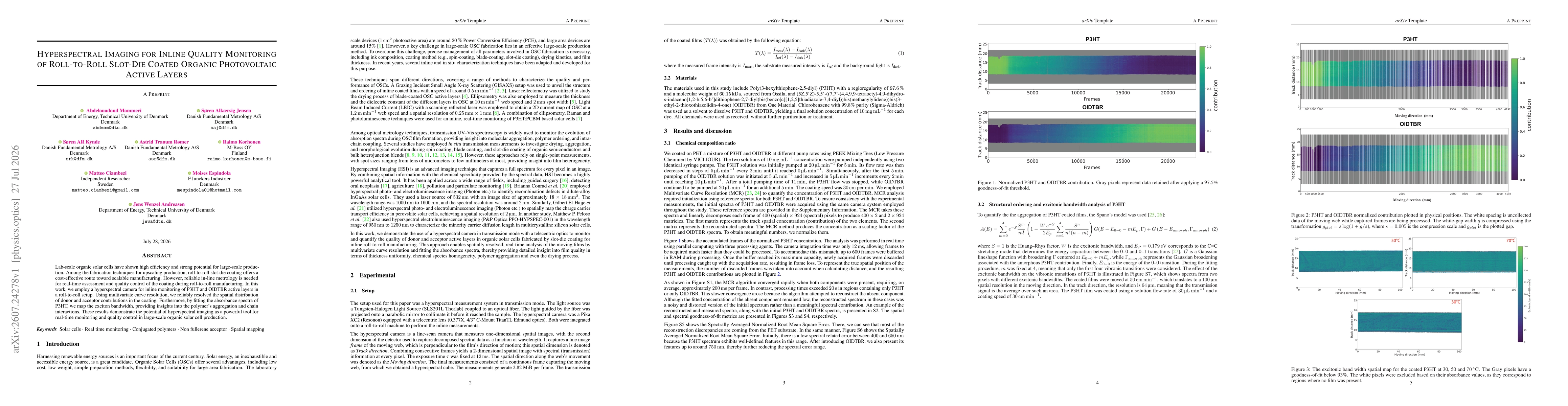 Thumbnail for Hyperspectral imaging for inline quality monitoring of roll-to-roll slot-die coated organic photovoltaic active layers