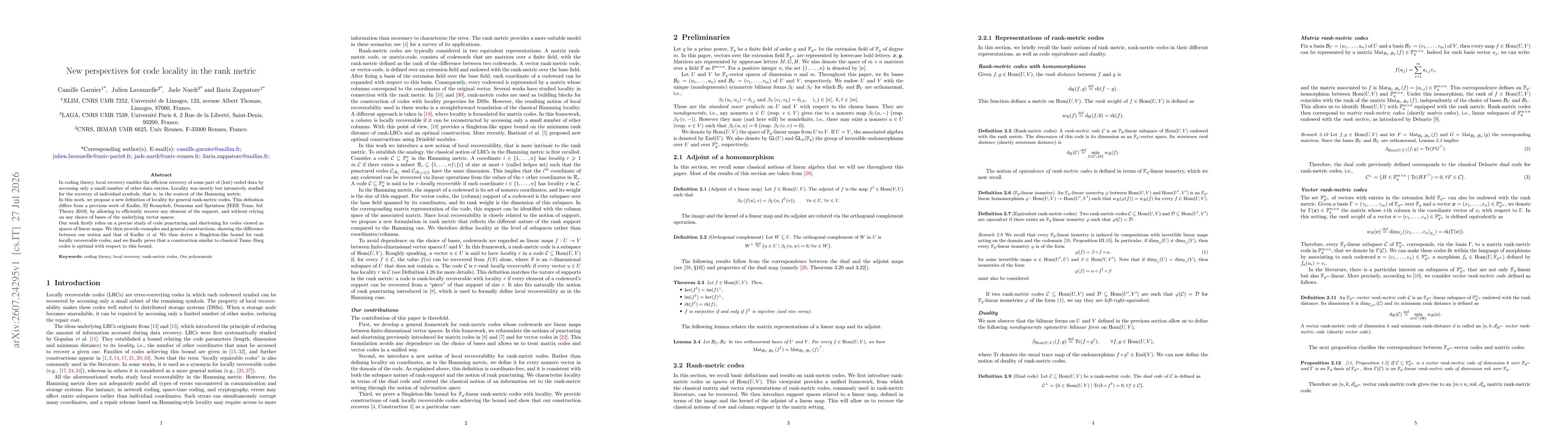 Thumbnail for New perspectives for code locality in the rank metric