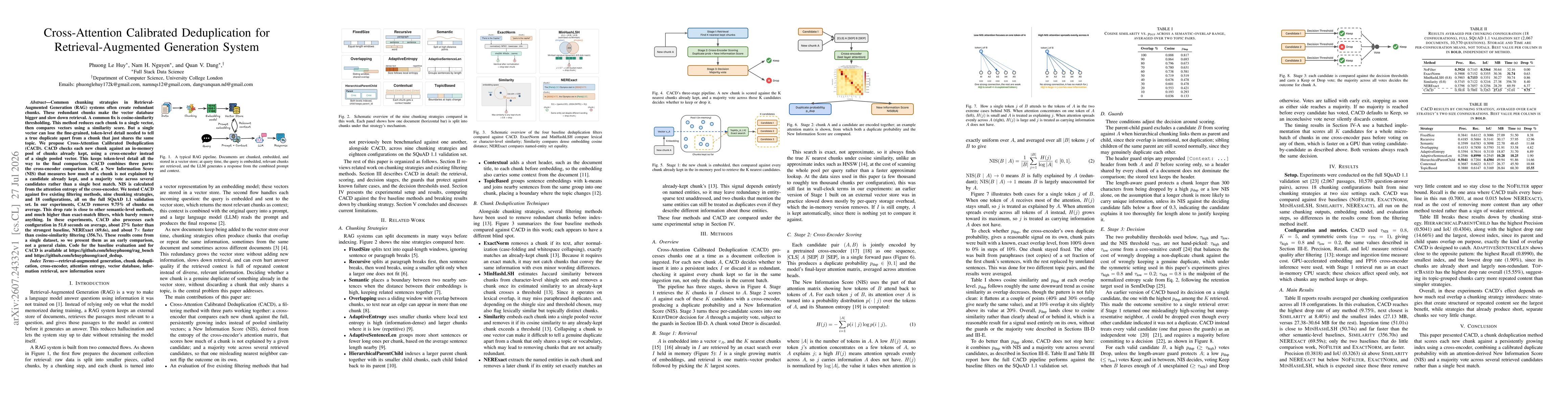 Thumbnail for Cross-Attention Calibrated Deduplication for Retrieval-Augmented Generation System