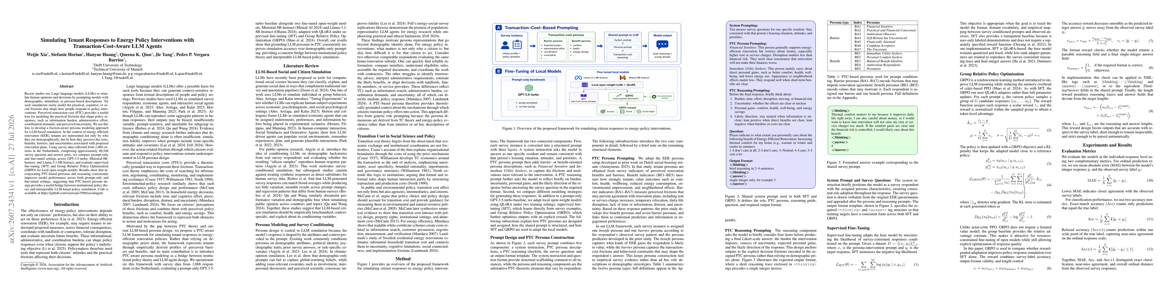 Thumbnail for Simulating Tenant Responses to Energy Policy Interventions with Transaction-Cost-Aware LLM Age