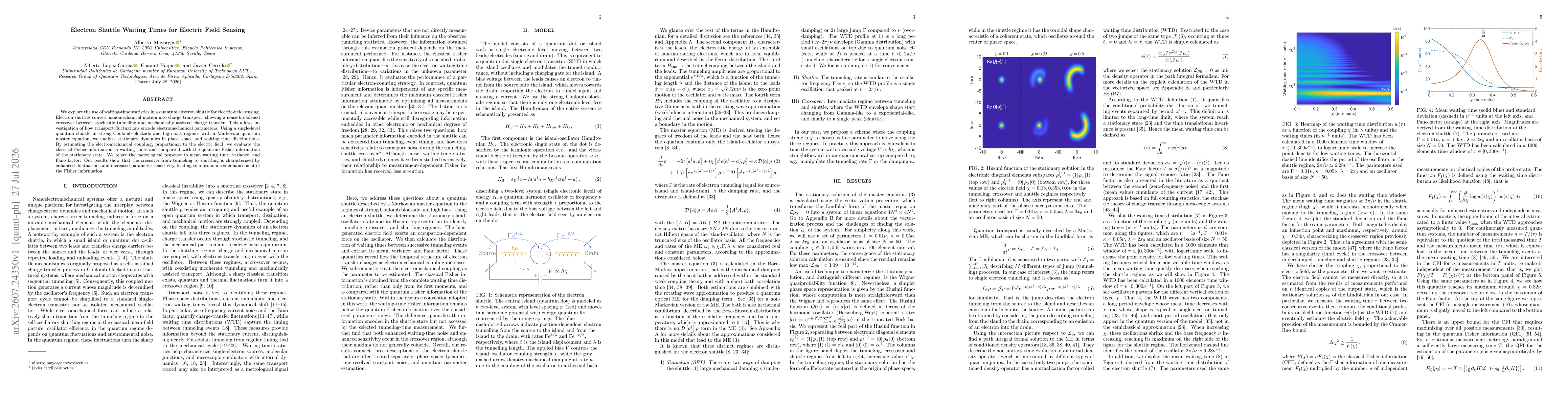 Thumbnail for Electron Shuttle Waiting Times for Electric Field Sensing