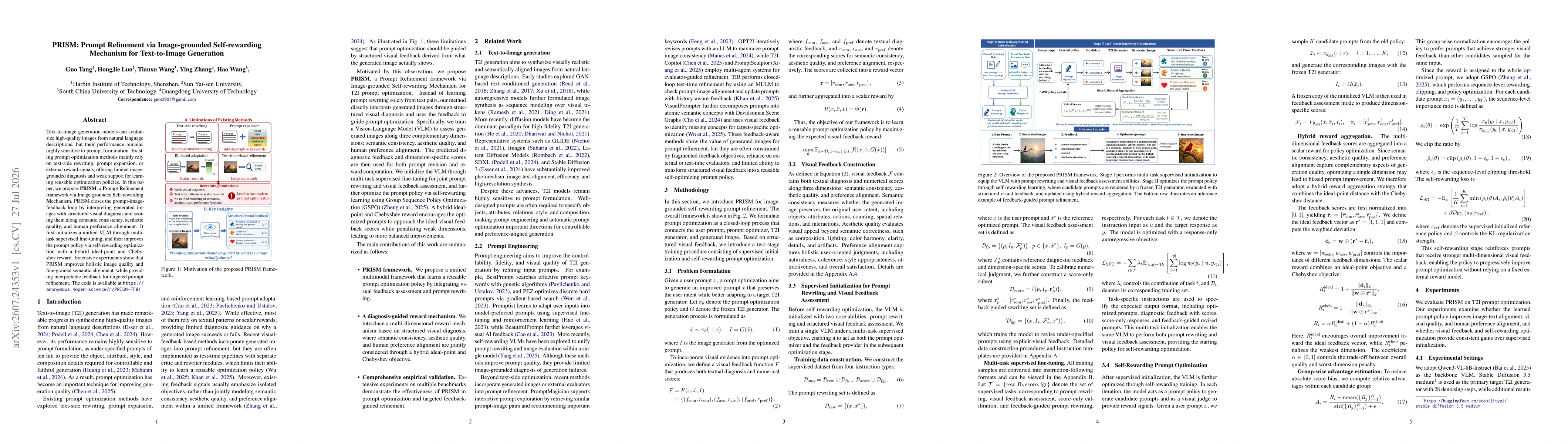 Thumbnail for PRISM: Prompt Refinement via Image-grounded Self-rewarding Mechanism for Text-to-Image Generation