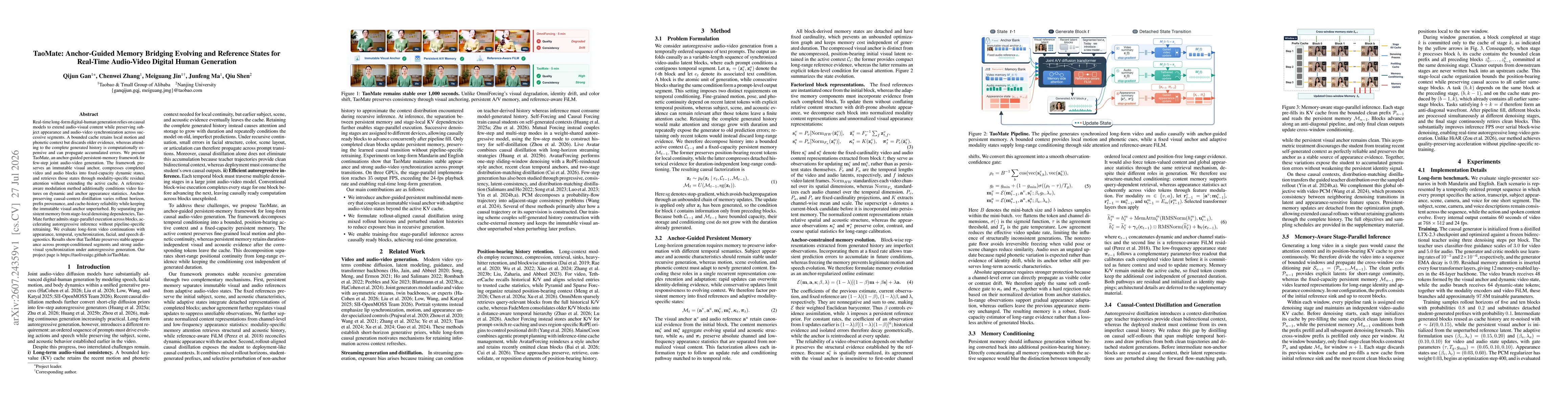Thumbnail for TaoMate: Anchor-Guided Memory Bridging Evolving and Reference States for Real-Time Audio-Video Digital Human Generation