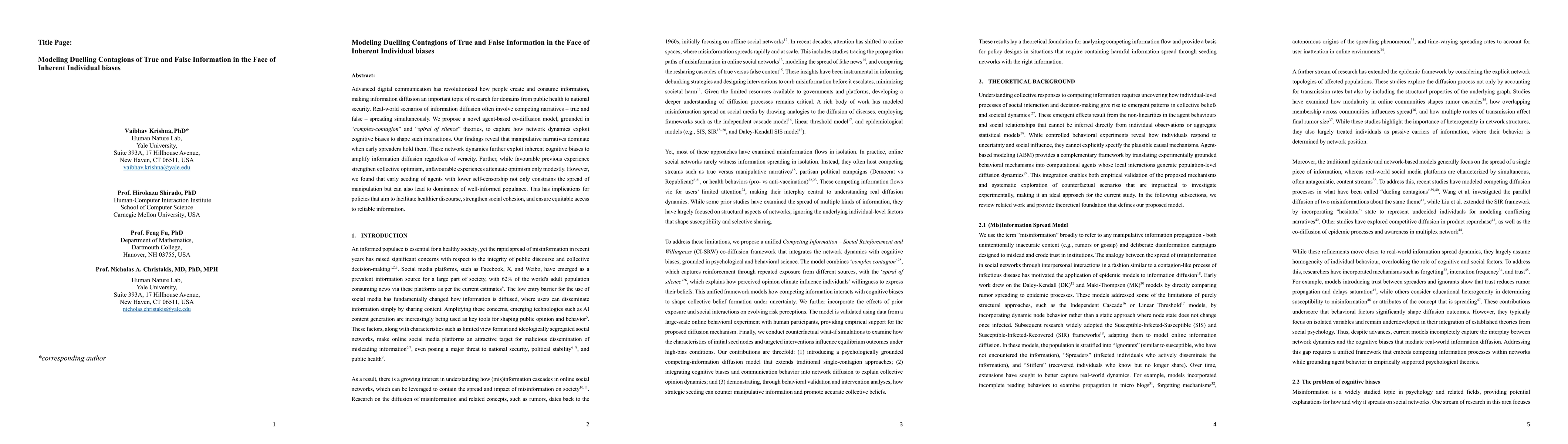 Thumbnail for Modeling Duelling Contagions of True and False Information in the Face of Inherent Individual biases