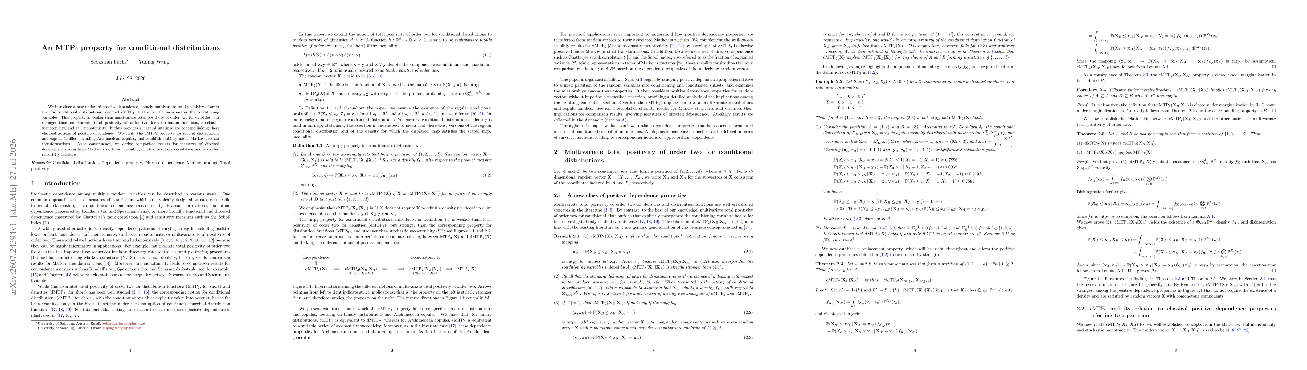 Thumbnail for An MTP$_2$ property for conditional distributions