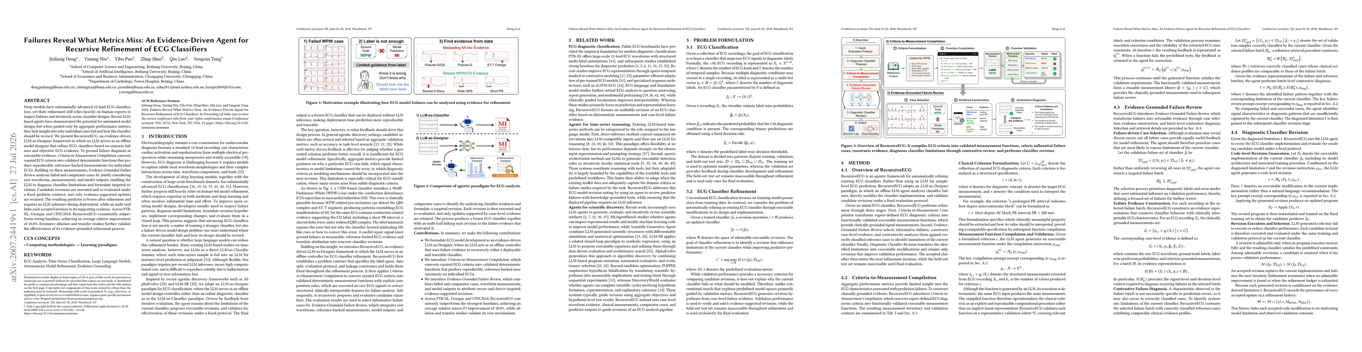 Thumbnail for Failures Reveal What Metrics Miss: An Evidence-Driven Agent for Recursive Refinement of ECG Classifiers