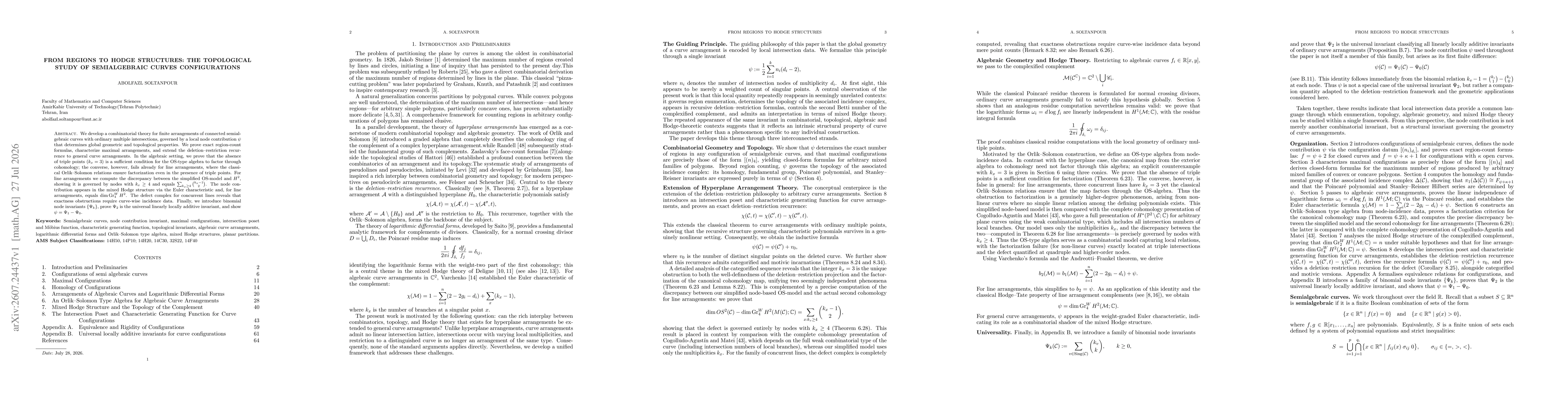 Thumbnail for From Regions to Hodge Structures: The Topological Study of semialgebraic Curves Configurations