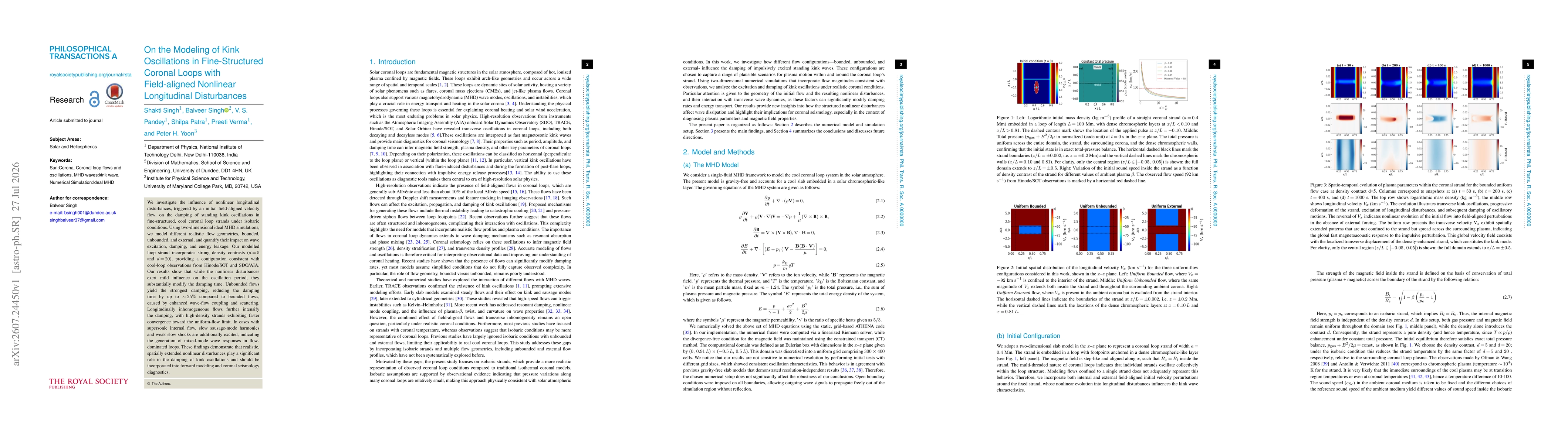 Thumbnail for On the Modeling of Kink Oscillations in Fine-Structured Coronal Loops with Field-aligned Nonlinear Longitudinal Disturbances
