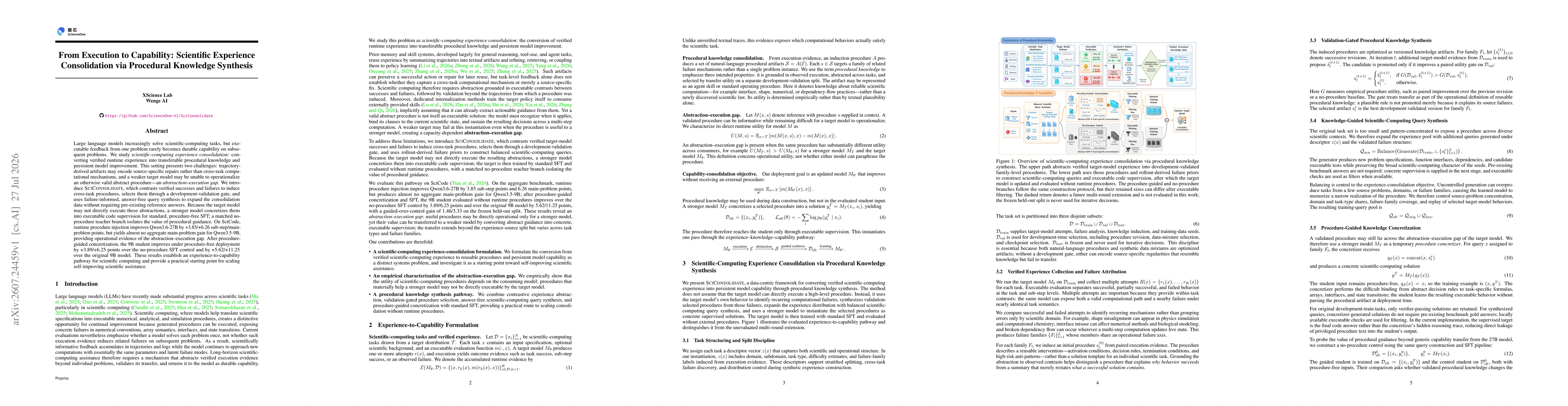 Thumbnail for From Execution to Capability: Scientific Experience Consolidation via Procedural Knowledge Synthesis