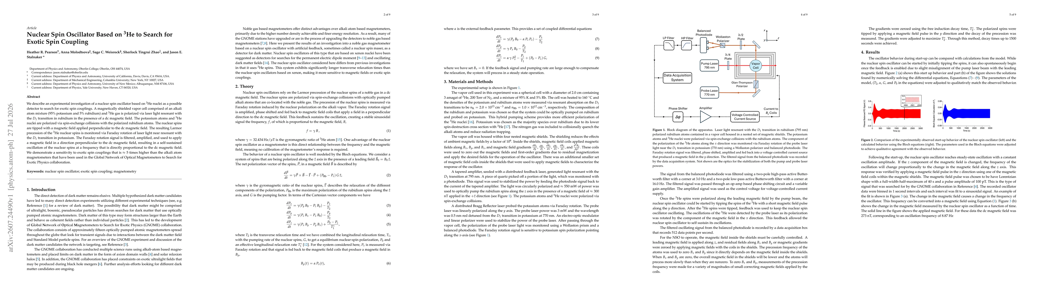 Thumbnail for Nuclear Spin Oscillator Based on $^3$He to Search for Exotic Spin Coupling
