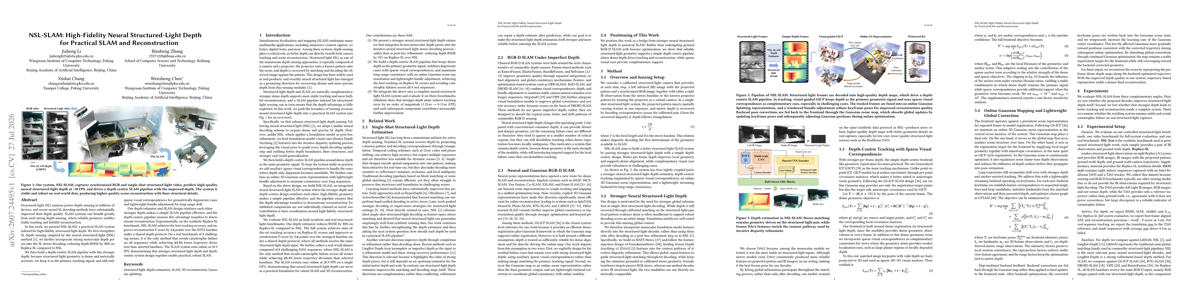 Thumbnail for NSL-SLAM: High-Fidelity Neural Structured-Light Depth for Practical SLAM and Reconstruction