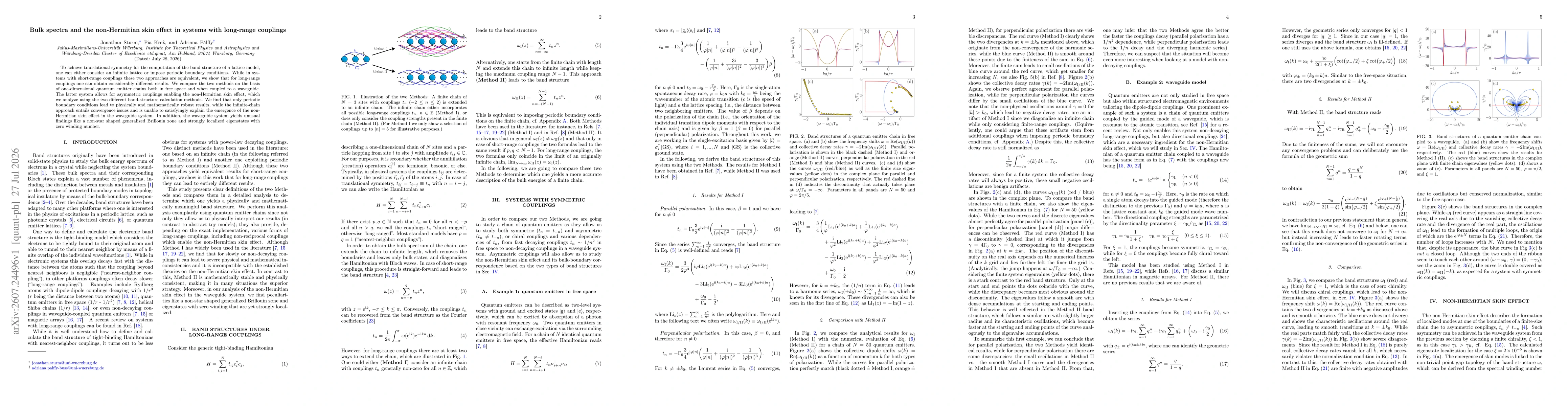 Thumbnail for Bulk spectra and the non-Hermitian skin effect in systems with long-range couplings
