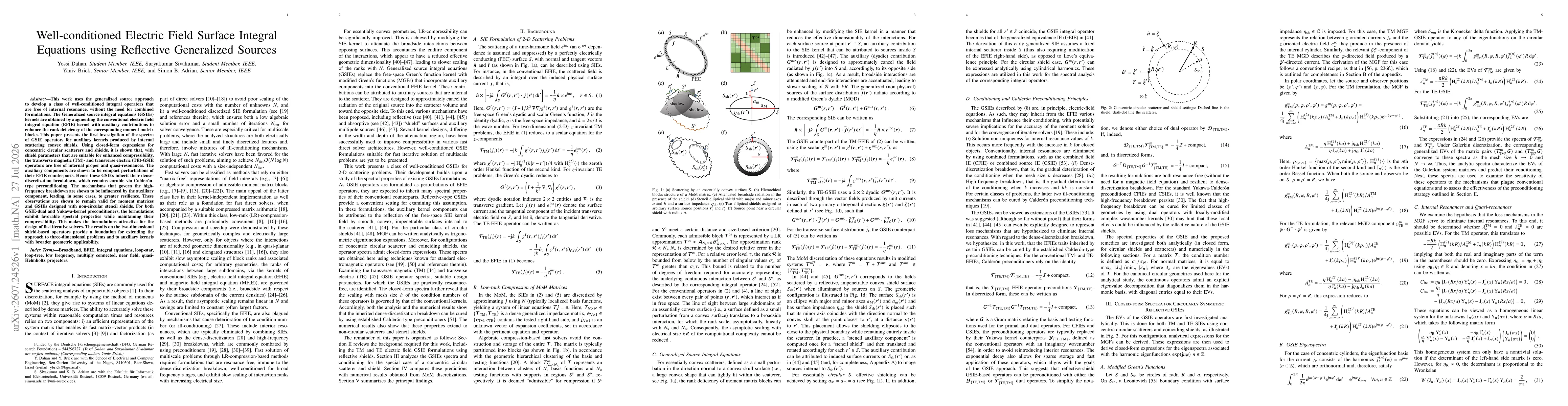 Thumbnail for Well-conditioned Electric Field Surface Integral Equations using Reflective Generalized Sources
