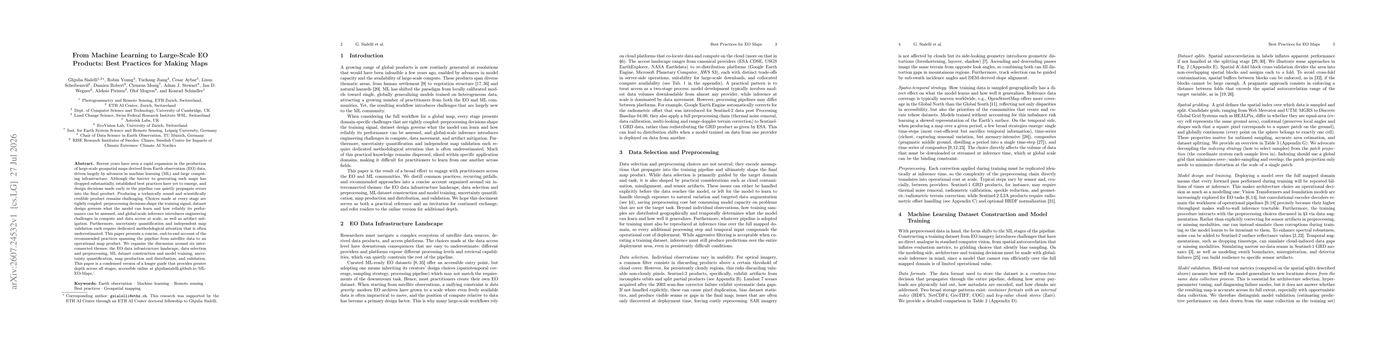 Thumbnail for From Machine Learning to Large-Scale EO Products: Best Practices for Making Maps