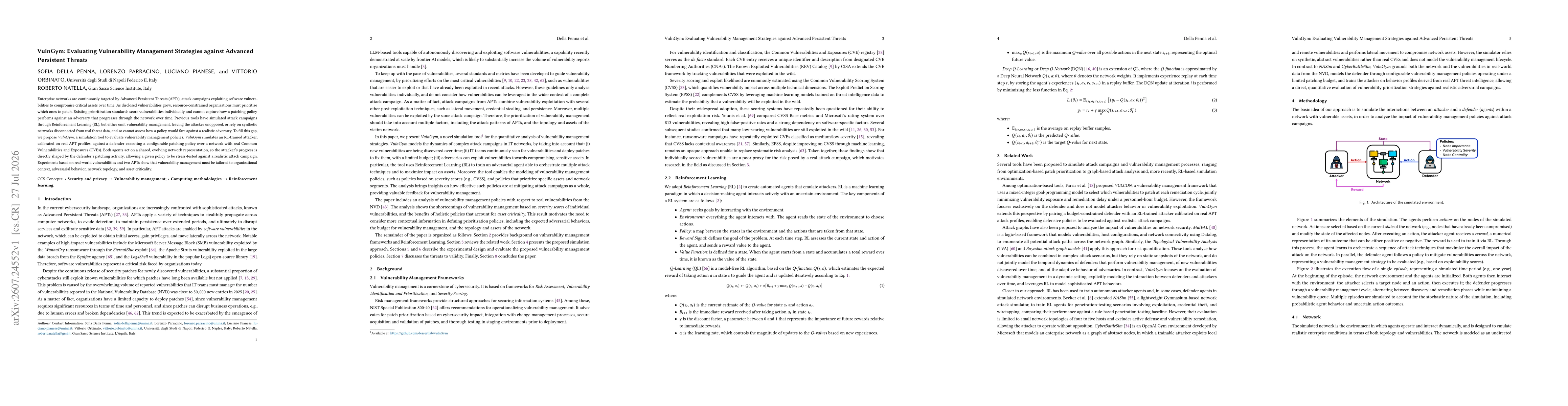 Thumbnail for VulnGym: Evaluating Vulnerability Management Strategies against Advanced Persistent Threats