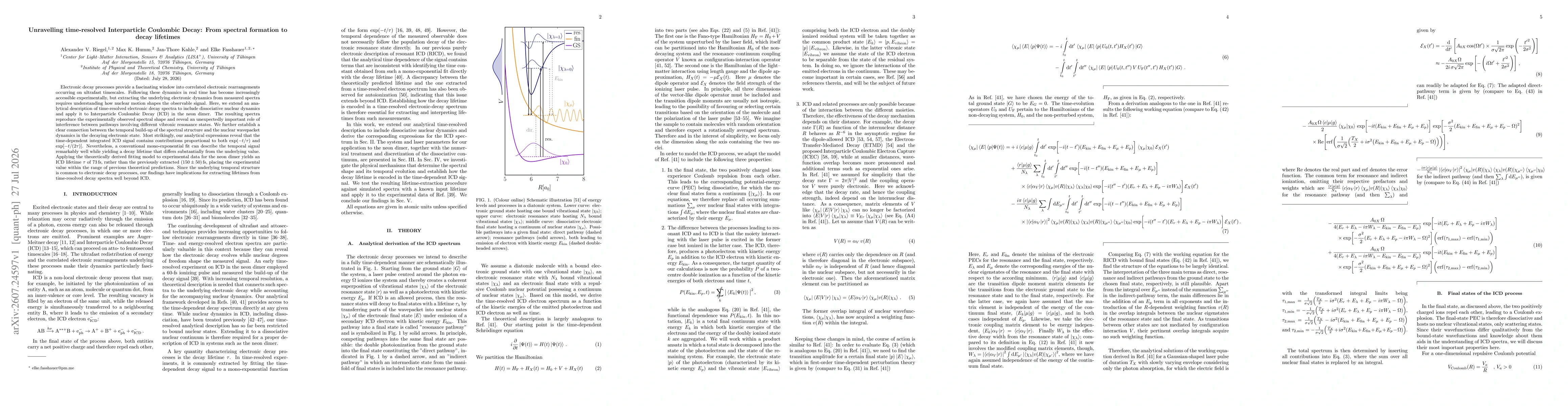 Thumbnail for Unravelling time-resolved Interparticle Coulombic Decay: From spectral formation to decay lifetimes